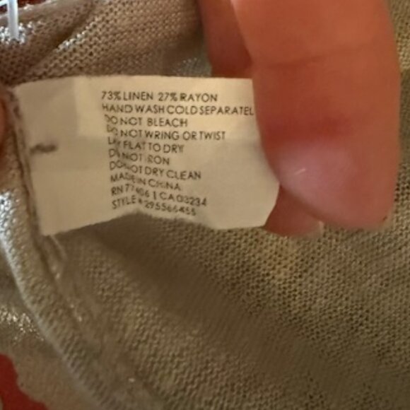 Pre-Loved Club Monaco Beige Metallic Linen Sweater - Size Medium - Picture 5 of 6
